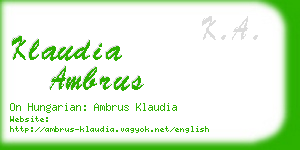 klaudia ambrus business card